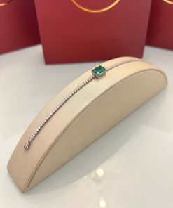 Pulseira Riviera oval esmeralda 9x12mm