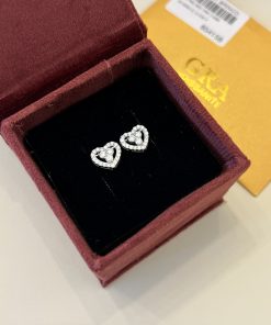 Brinco coração Moissanite 2mm