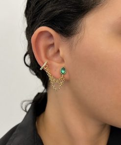 Brinco piercing gota verde 6x8mm