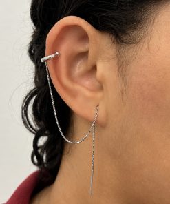 Brinco fio longo piercing 14cm