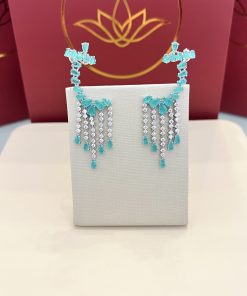 Brinco earcuff turmalina cravejado