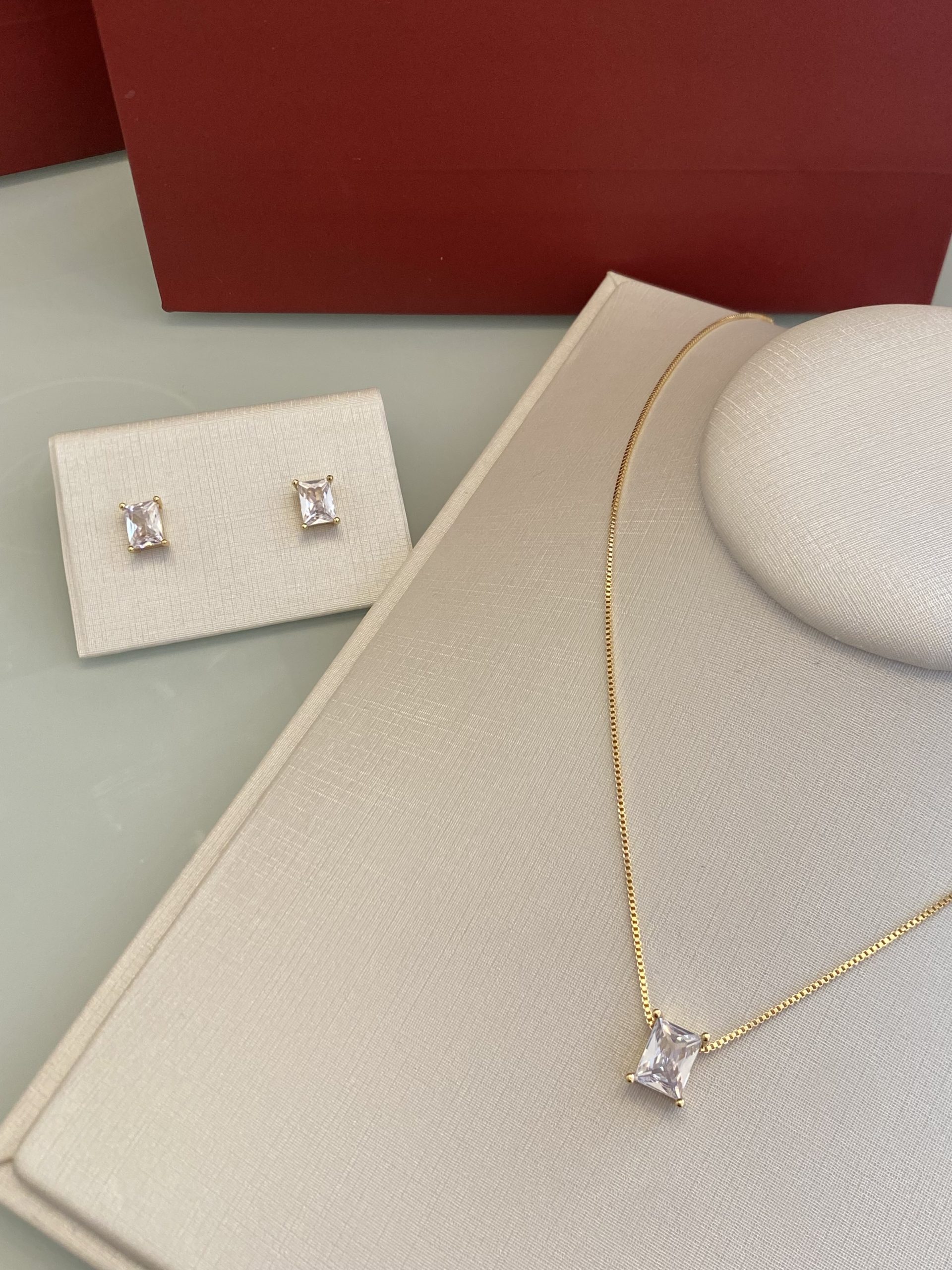 Conjunto retangular cristal 44CM+5CM