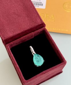 Pingente gota turmalina/ moissanite