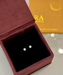 Brinco ponto de luz moissanite 3mm
