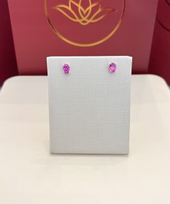 Brinco oval pink 5x7mm