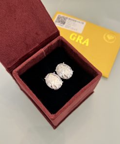 Brinco Moissanite oval 12x16mm