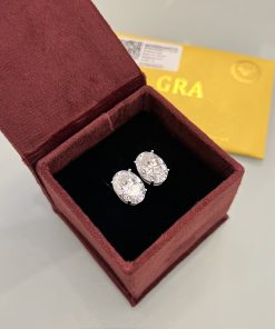 Brinco Moissanite oval 10x14mm