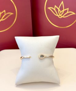 Bracelete gota prasiolita com baguetes laterais
