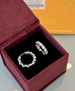 Argola moissanite 3.5mm cravação dupla