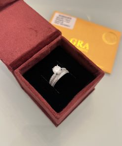 Anel Moissanite solitário duplo cravejado 7mm