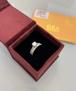 Anel Moissanite solitário duplo meio cravejado 6mm