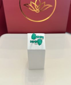 Anel regulável gota esmeralda