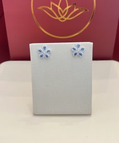 Brinco flor azul-claro